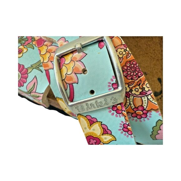 Birkenstock Birki's Floral Pattern Criss Cross Straps Sz 38.50 US 7.5-8 Germany - Picture 8 of 11